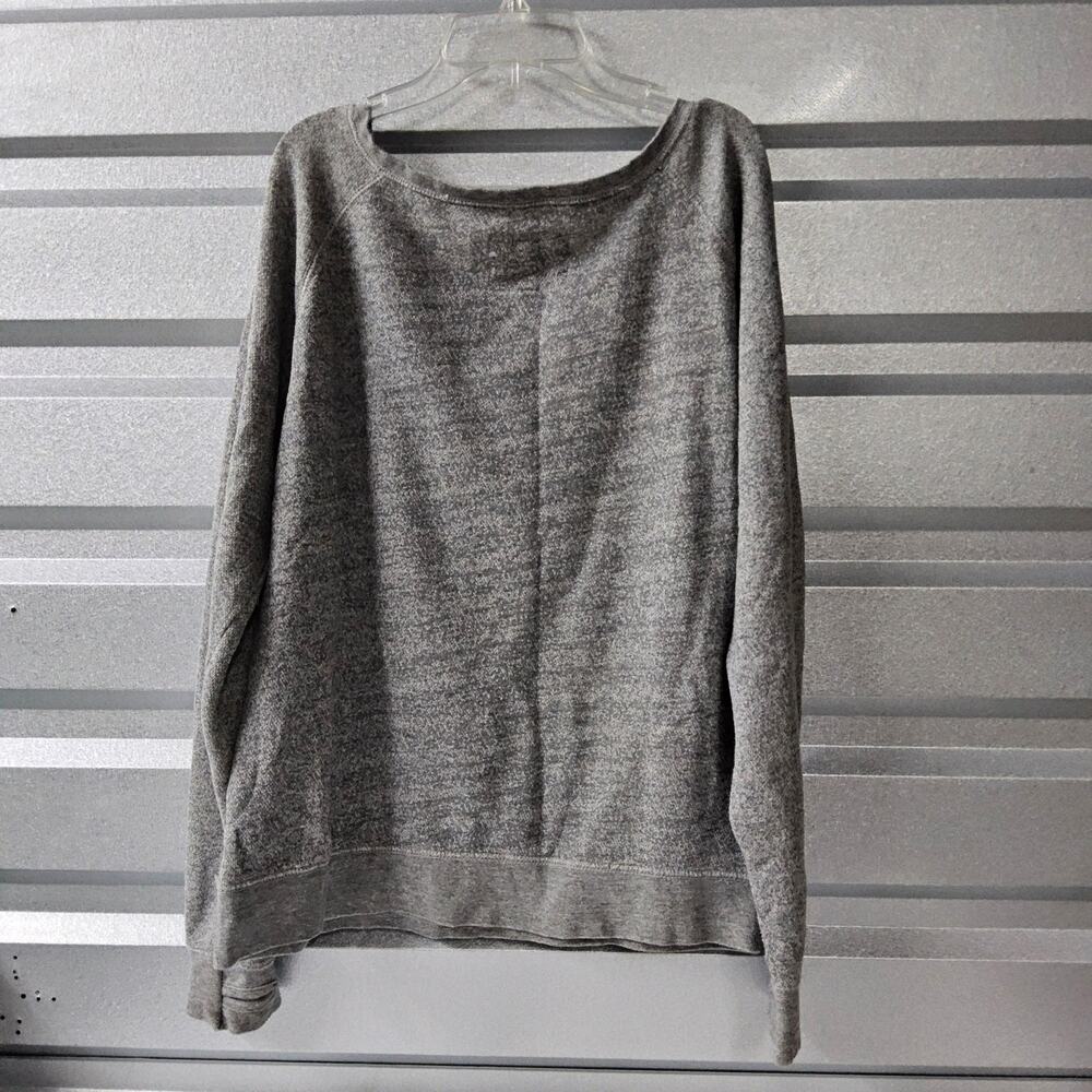 KU Kansas Jayhawks Women's Large Sweater Sweatshirt Press Box Gray Thumb hole - Picture 6 of 6